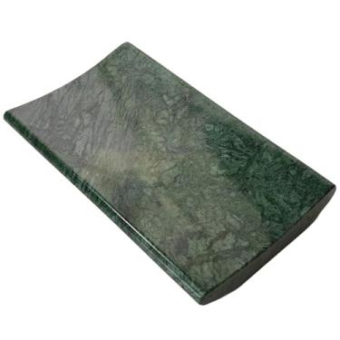 Imagem de Bandeja de mármore verde – Bandeja decorativa de pedra natural para toalhas de hóspedes, aromaterapia, cuidados com a pele, entrada ou penteadeira, 16 x 9 cm