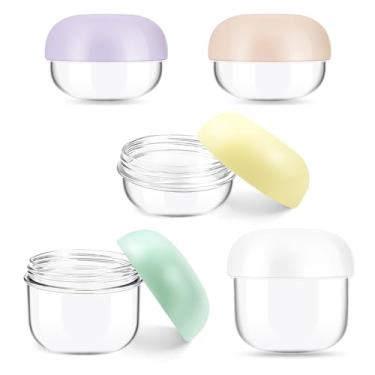 Imagem de MUIIGOOD Mini frascos de viagem pequenos à prova de vazamento de 20 ml, 10 ml, recipientes de viagem para cremes com tampas e etiquetas, frascos de viagem, protetor labial cosmético para joias