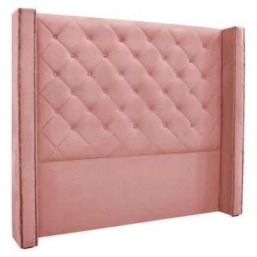 Imagem de Cabeceira Casal 1,40m Vicenza Veludo Rosa