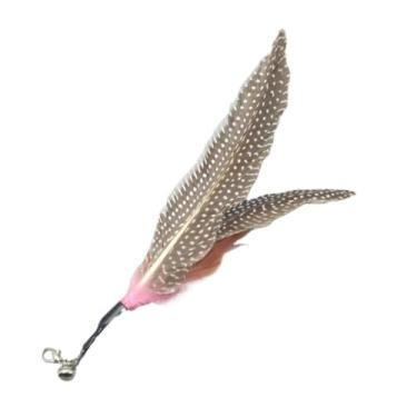 Imagem de Luzhengyang Recargas de varinha Feather Cat Teaser – Cabeças inspiradas em pássaros naturais, acessórios de brinquedo de gato para brincadeiras interativas (pacote com 5) (refil de pena de pérola rosa