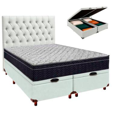 Imagem de Box Bau Branco+Colchão Casal Airtech 150 Ortobom+Cabeceira