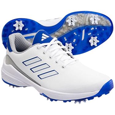 Imagem de adidas ZG23 Lightstrike Tênis de golfe, Calçado branco/azul lúcido/prata metálico, 9.5 Wide