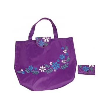 Imagem de Bolsa de compras dobrável de tecido Oxford, Roxa, 18.1 x 9.8 x 16.9 inches, Simples