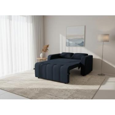 Imagem de Sofa Cama Amora New 3 Lugares Suede Veludo Sofisticado (Preto)