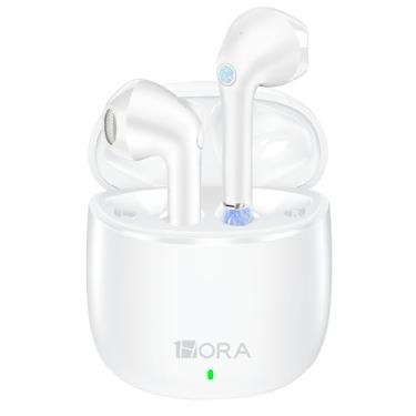 Imagem de 1Hora Fones de Ouvido Sem Fio Bluetooth 5.3, Earphones Esportivos com Graves Profundos, Intra-auriculares, Som Premium com Estojo de Carregamento, Compatíveis com iPhone, Smartphone, Tablet, Laptop