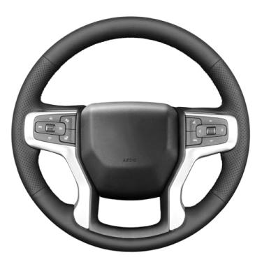 Imagem de MEWANT Capa de volante para Chevy Silverado 1500 2500 3500 Blazer 2019-2025/Suburban 2021-2023 / Tahoe 2021-2025 Silverado Volante Wrap