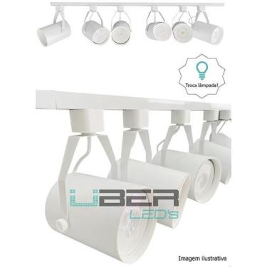 Imagem de Kit Trilho Eletrificado 1M Branco 4 Spot Par30 Led Amarela - Pix Ilumi