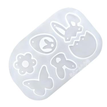 Imagem de Formas De Brincos Em Silicone - Molde para Artesanato de Páscoa Faça Você Mesmo - Design De Borboleta Flor Coelho Ovo Para Formas De Brincos Festivos | Para Família Homens Mulheres Crianças Casa