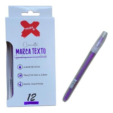 Imagem de Marca Texto Roxo, Ponta Chanfrada, Base de Água, Traço 1-3,5mm, 12 Unidades