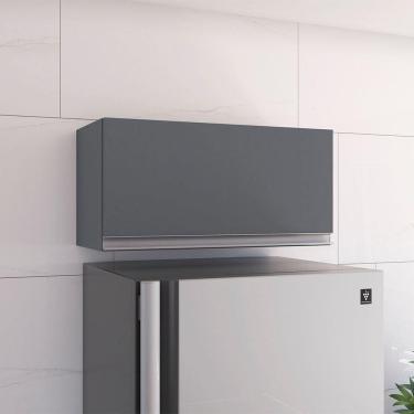 Imagem de Armário Cozinha Aéreo Geladeira 60cm Basculante Leticia A01 - D`rossi Cinza