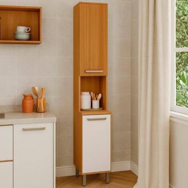 Imagem de Paneleiro De Cozinha 2 Portas 36cm Rita Freijó Off White Acetinado Z44 - Mpozenato