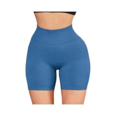 Imagem de Feminino cor sólida cintura alta simples yoga fitness diário com nervu