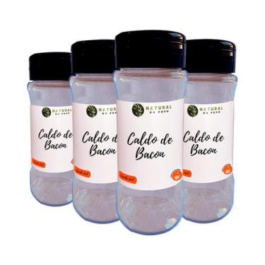 Imagem de Kit 4 Caldo de Bacon Sabor De Alta Qualidade Premium Pote Com Dosador 