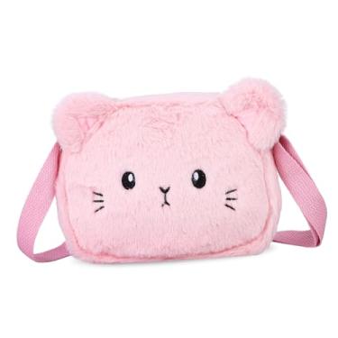 Imagem de NOLITOY Linda bolsa de pelúcia para meninas, bolsa kawaii, estilo bolsa de ombro infantil, material macio para bolsa de bebê