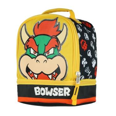 Imagem de Lancheira Nintendo Super Mario Bowser isolada com compartimento duplo