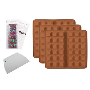 Imagem de Forma De Silicone Para Tabletes De Chocolate,Forma Para Culinária | Para Sobremesas,Para Festas Cozinha Microondas Congelador E Forno De Chocolate E Bolachas