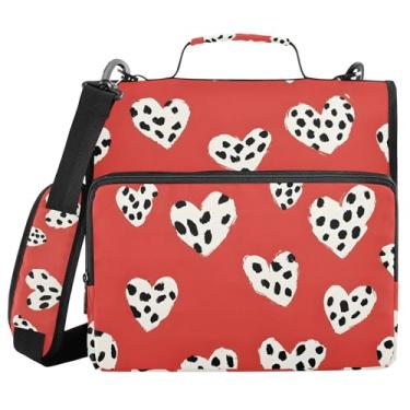 Imagem de xigua Fichário de zíper com estampa de leopardo preto com alça de ombro e alça para transporte fácil, fichário de 3 anéis de 3 cm para escola, painel de expansão e arquivo expansível