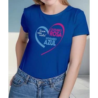 Imagem de Camiseta Camisa Adulto Feminina Masculina Algodão Campanha Outubro Ros