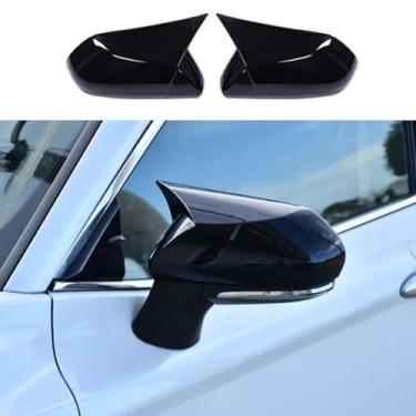 Imagem de Tampa de proteção de espelho retrovisor lateral do carro acessórios de decoração externa para Toyota Camry 2018 2019 2020 2021 2022 2023 2024 2025 2026 (preto brilhante)