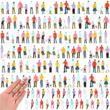 Imagem de Namalu 200 peças mini estatuetas de pessoas 1: escala 150 pintada arquitetônica pequena modelo sentado e em pé plástico pessoas variadas poses modelo trens para cenas em miniatura