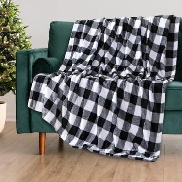 Imagem de Mocassi Cobertor de lã xadrez de veludo luxuoso - manta xadrez de pelúcia quente de inverno para cama, sofá e sofá, cobertor ultra macio e aconchegante para decoração de férias, ideia de presente
