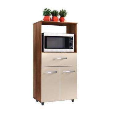 Imagem de Balcão Multiuso Para Micro-ondas 2 Portas 1 Gaveta Nalu Savana / Off W