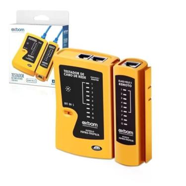 Imagem de Testador de Cabo de Rede RJ45 RJ11, Ferramenta para Crimpagem LAN, Testa Continuidade e Polarização, com Base Remota, 10,6x10,3x2,8 cm