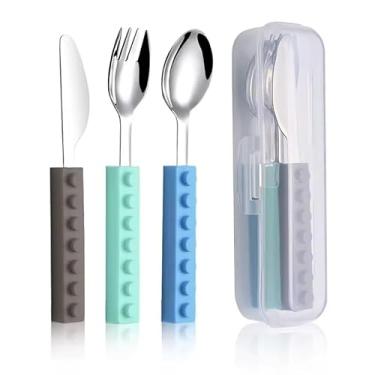 Imagem de Conjunto 3 PEÇAS Talheres Desenho animado Infantil Anime Tableware Set, Conjuntos de Talheres, Aço inoxidável, Colher, Garfo, 304 (01)