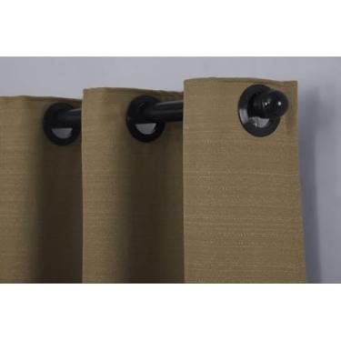 Imagem de Cortina de Linho Cru Ilhos Imbuia - 2.00m x 1.40m, Cortina Decorativa com Textura Natural, Ideal para Sala, Quarto e Escritório, Resistente e Fácil de Limpar (Avelã)