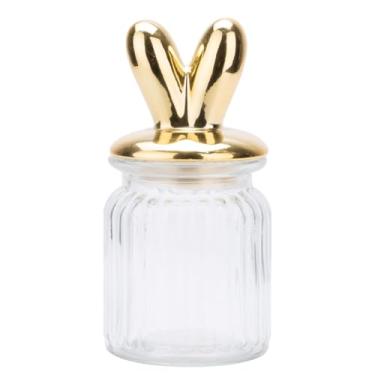 Imagem de Toyvian 1 Pote de Vidro Em Formato de Coelho Com Tampa de Orelhas de Coelho: Pote Transparente Em Formato de para Doces, Ideal para Guardar Alimentos, Biscoitos, Chocolates, Guloseimas E Outros Itens