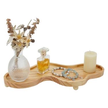 Imagem de ORIGACH Bandeja de joias de madeira em forma de nuvem, bandeja decorativa de madeira irregular, anel de prato de bugiganga, suporte de perfume para decoração estética doméstica, presente de