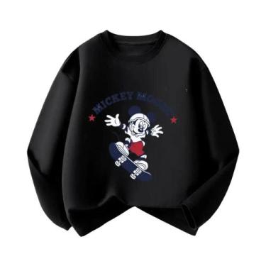 Imagem de Camiseta Infantil Preta De Manga Longa Com Estampa Do Mickey Casual Es