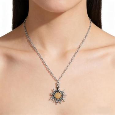 Imagem de Brincos únicos chiques abstratos pretos vintage assimétricos prateados assimétricos lua estrela sol pingente preto pedra da lua brincos hipoalergênicos para mulheres, Large, Metal, Olho de gato Sem