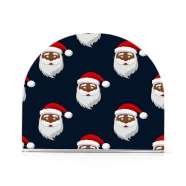 Imagem de Porta-guardanapos de acrílico preto Natal Papai Noel suporte de papel vertical design sala de jantar mesa cozinha suporte de guardanapo 1 peça