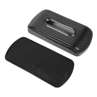 Imagem de aqxreight Suporte de Tecido para Carro Adesivo de Fibra de Carbono Real Com Placa de Estacionamento Suporte para Guardanapo de Carro para Caixa de Tecido Padrão 120 e de para de Fibra de Carbono