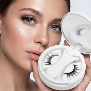 Imagem de Cílios magnéticos, cílios magnéticos portáteis aparência natural, cílios postiços ímã atualizado, mais fácil de usar, fácil de usar e remover