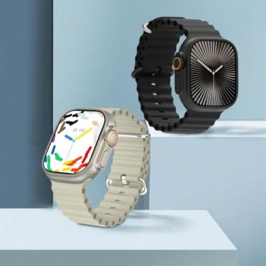 Imagem de ANJ.GG Microwear Ultra 3 Smartwatch Sport, Plástico, Compatível com Android e iOS, Aleatório, Wi-Fi e Bluetooth, Tela Touch, Carregamento sem Fio, Retangular