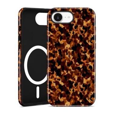 Imagem de Aitipy Capa de telefone magnética pequena tartaruga para iPhone 16e, compatível com MagSafe, linda estampa de leopardo amarelo macio TPU rígido PC capa protetora à prova de choque para mulheres e