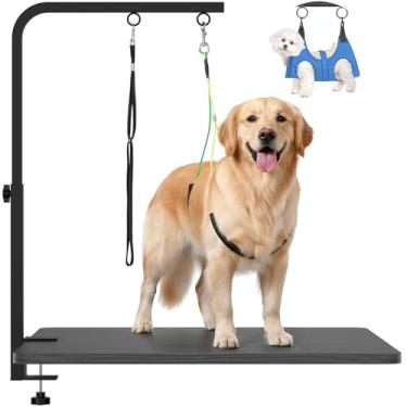 Imagem de Braço de cuidados para cães, braço ajustável para cuidados com animais de estimação com braçadeira para cães pequenos e médios, alça de cuidados e suporte sem apoio para sentar (preto, braço de 111,8