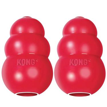 Imagem de KONG Brinquedo clássico de pelúcia para cães – brinquedo para pegar e mastigar – Capacidade de enchimento de guloseimas e salto errático para maior tempo de brincadeira – Material de borracha natural