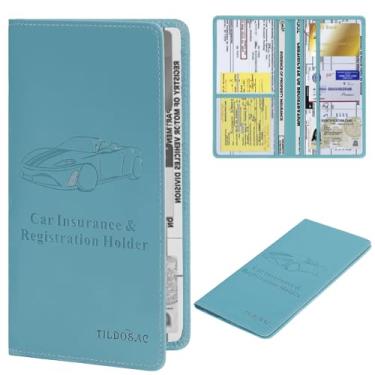 Imagem de TILDOSAC Suporte de registro e seguro de carro | Organizador de documentos de carro premium e porta-luvas de veículo | Acessórios de carro para mulheres e homens (azul)