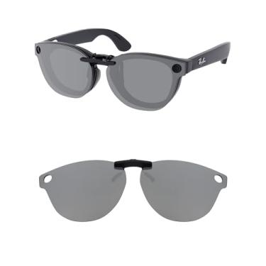 Imagem de HILEEN Clip-on polarizado para óculos de sol Ray-Ban Meta Skyler RW4010 & Gen 2 RW4014 52 mm - Prata