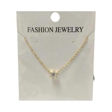 Imagem de Colar De Prata Esterlina 925 Banhado a Ouro 18k Com Zircônia Para Mulh