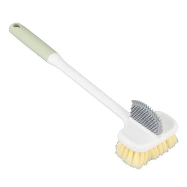 Imagem de Dioche Escova Purificadora de Pés, Dupla Face, Silicone, Macio, Limpeza Dos Dedos, Alça Longa para Chuveiro, Banho, Plástico, 35cm (Azul)