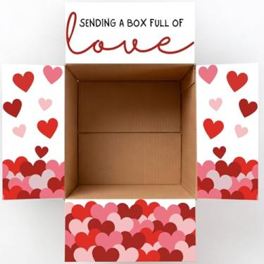 Imagem de Eaasty Kit de adesivos de dia dos namorados, 4 peças, caixa de decoração, pacote de dia dos namorados, adesivo de presente com tema de aba para militares, faculdade, missionário, decoração de