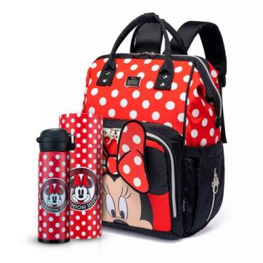 Imagem de Kit Mochila Maternidade Garrafa Minnie Resistente Disney