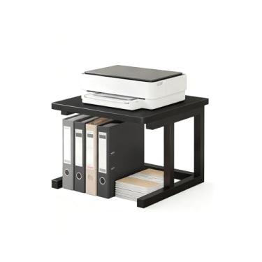 Imagem de WRITECRY Suporte para impressora de mesa, prateleira grande de 2 níveis de 38 x 38 cm, serve para impressora a laser 3D/scanner/máquina de fax, rack de armazenamento industrial para armazenamento de