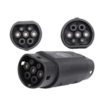 Imagem de EQBVZZRD ev Adaptador de carregamento EVSE acessórios de carro ferramentas conector tipo 1 SAE J1772 adaptador tipo2 IEC 62196 carregador GBT Te pilha de carregamento adaptador de carregamento EV (cor
