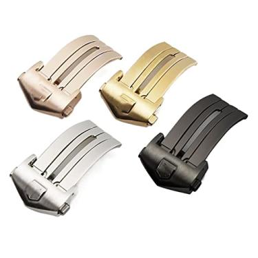 Imagem de FULNES Para Tag Heuer CARRERA AQUARACER 18 mm 20 mm Aço Inoxidável Fecho de Relógio Dobrável (Cor: Ouro Rosa, Tamanho: 18mm)