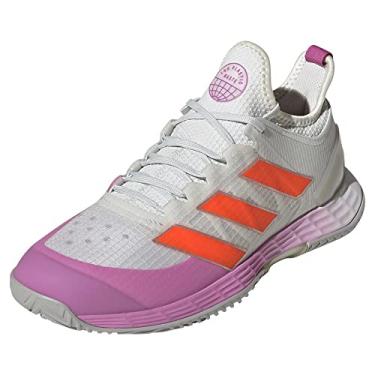 Imagem de adidas Tênis feminino Adizero Ubersonic 4, Branco Cristal/Laranja Impacto/Semi Pul, 38